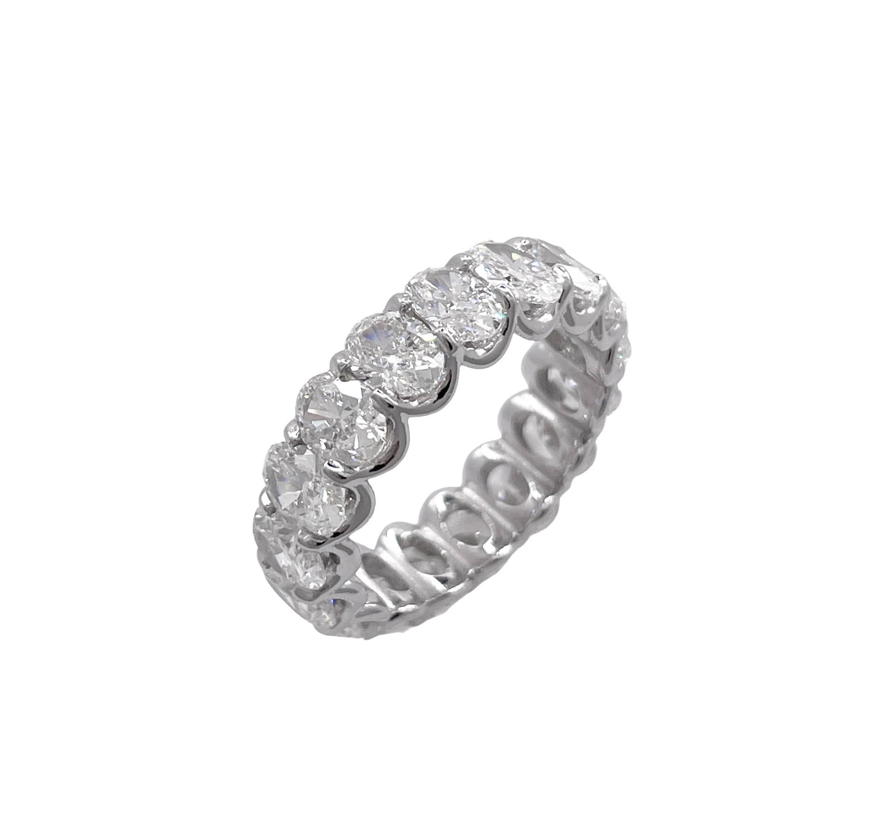 JAY FEDER PLATINUM OVAL DIAMOND ETERNITY BAND RING