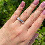 JAY FEDER PLATINUM EMERALD CUT DIAMOND ETERNITY BAND RING