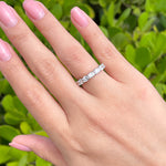 Jay Feder Platinum Oval Diamond East-West Eternity Band Ring