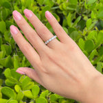 Jay Feder Platinum Oval Diamond East-West Eternity Band Ring