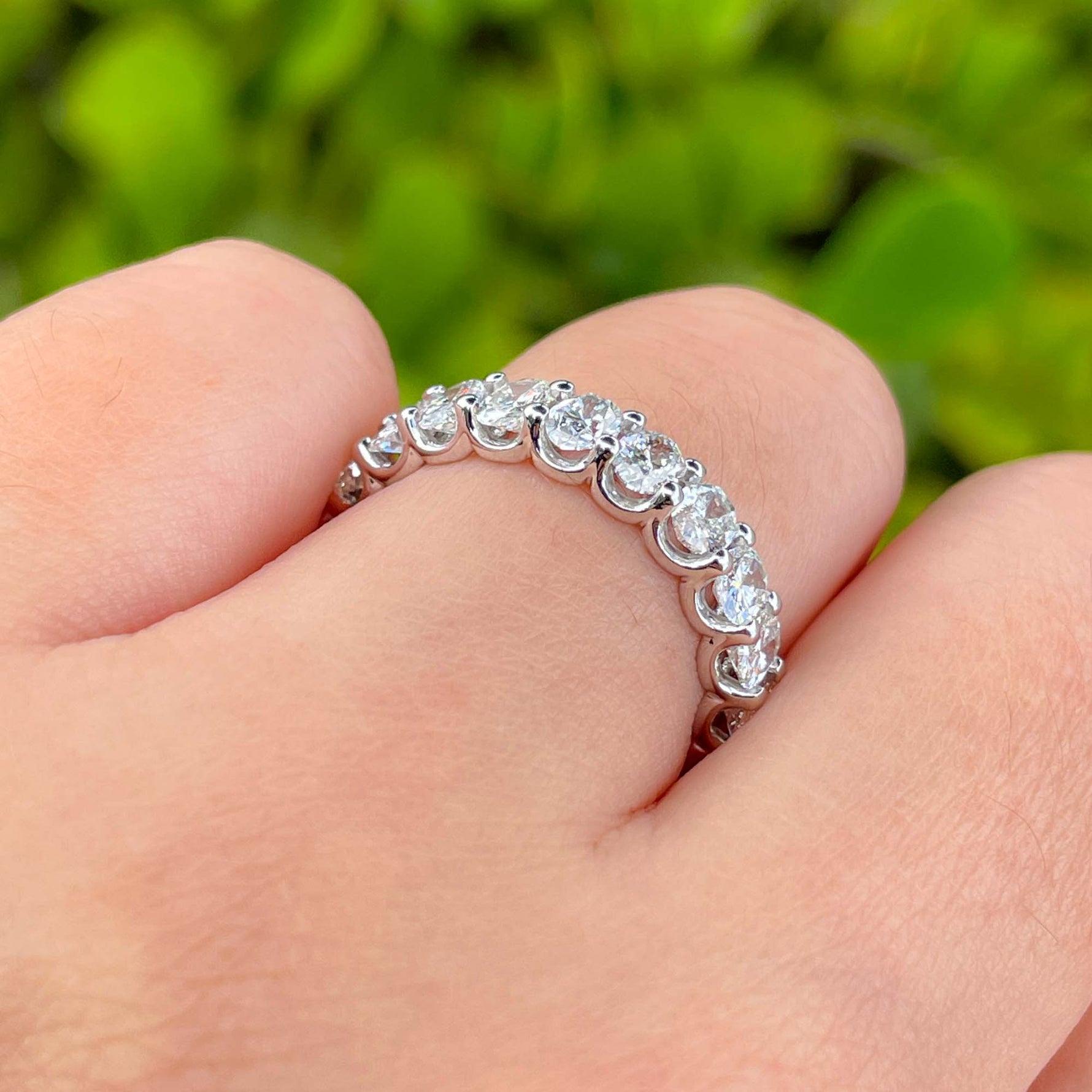 Jay Feder Platinum Oval Diamond Eternity Wedding Band