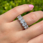 Jay Feder Platinum Oval Diamond Eternity Band Ring