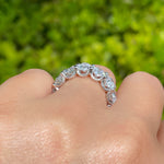 Jay Feder Platinum Oval Diamond Eternity Band Ring