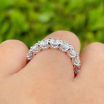 Jay Feder 14k White Gold Round Diamond Eternity Wedding Band