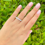 Jay Feder 14k White Gold Round Diamond Eternity Wedding Band