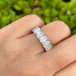 Jay Feder Platinum Emerald Diamond Eternity Band Ring