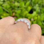 Jay Feder Platinum Emerald Diamond Eternity Band Ring