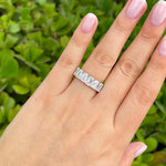 Jay Feder Platinum Emerald Diamond Eternity Band Ring