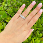 Jay Feder Platinum Emerald Diamond Eternity Band Ring