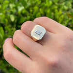 DOVES 18k Yellow Gold Baguette Diamond Mondrian Invisible Set Ring