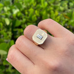 DOVES 18k Yellow Gold Baguette Diamond Mondrian Invisible Set Ring