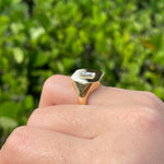 DOVES 18k Yellow Gold Baguette Diamond Mondrian Invisible Set Ring