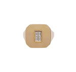 DOVES 18k Yellow Gold Baguette Diamond Mondrian Invisible Set Ring