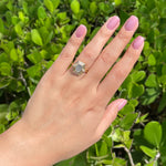 JAY FEDER 14K YELLOW GOLD LABRADORITE DIAMOND HEXAGON RING