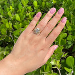 JAY FEDER 14K YELLOW GOLD LABRADORITE DIAMOND HEXAGON RING