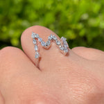 Jay Feder 14k White Gold Diamond ZigZag Ring