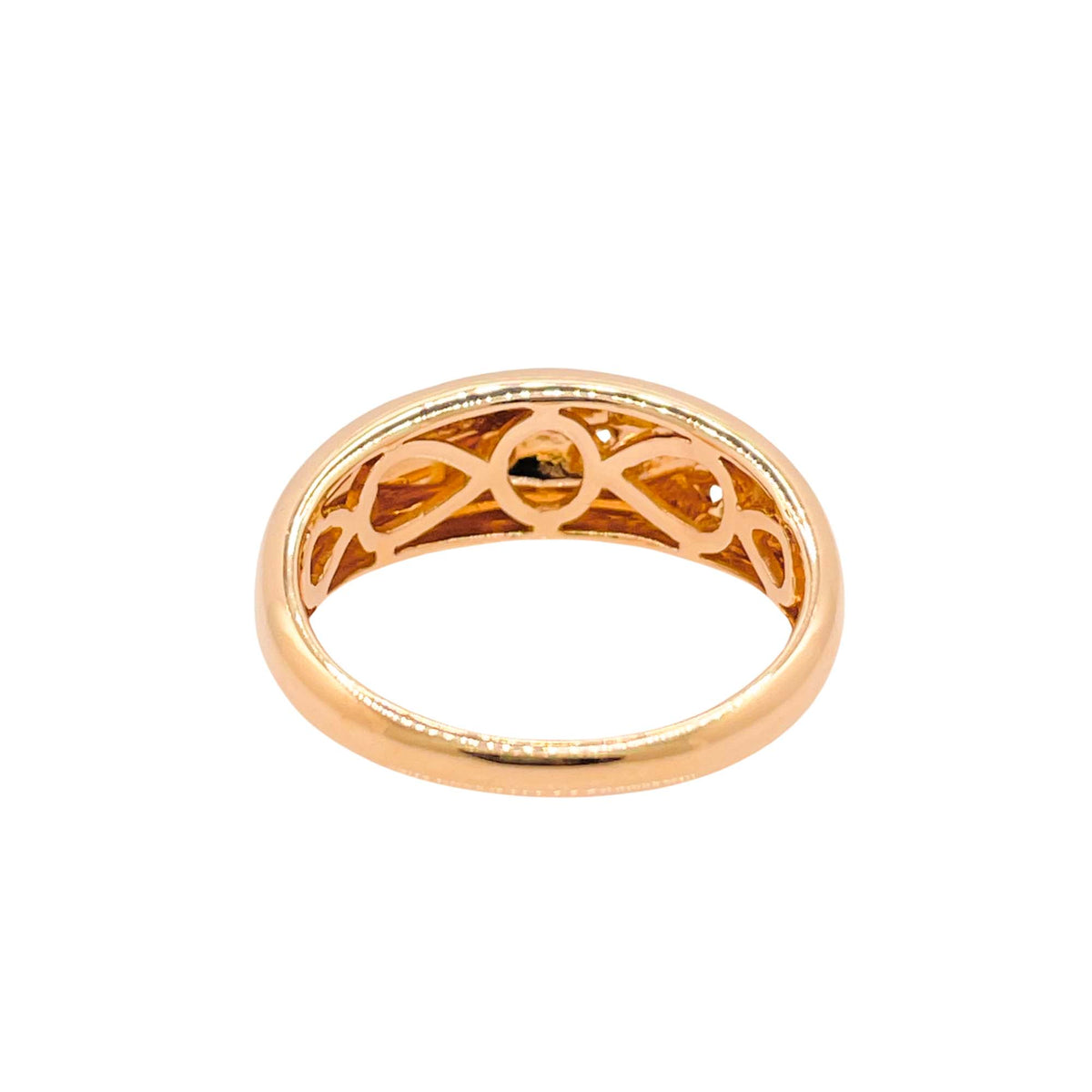 Jay Feder 14k Yellow Gold Diamond Stars Dome Band Ring