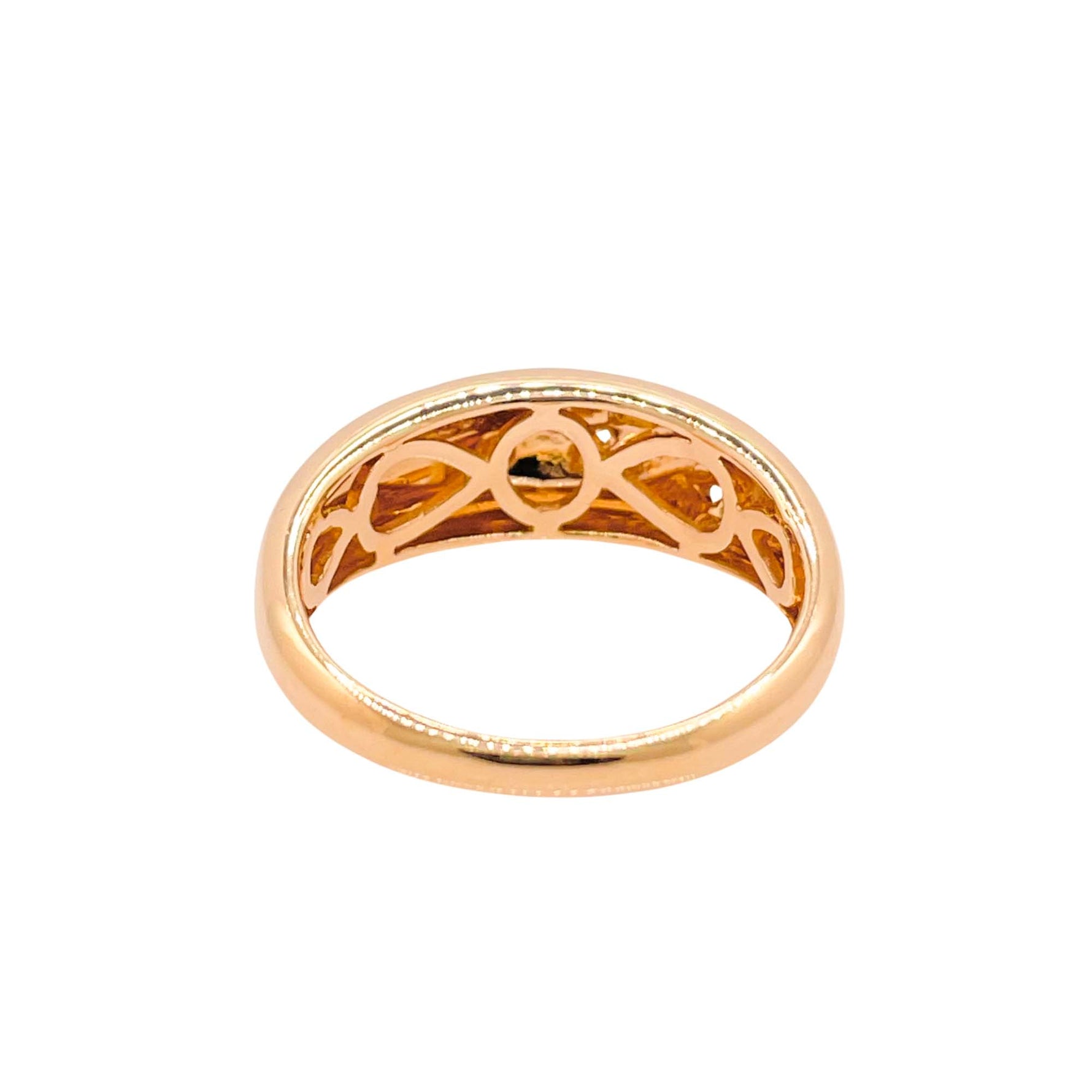 Jay Feder 14k Yellow Gold Diamond Stars Dome Band Ring