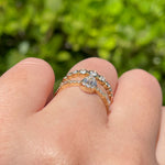 Jay Feder 14k Yellow Gold Diamond Pear Cluster Band Ring