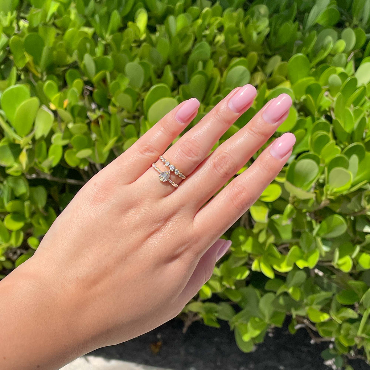 Jay Feder 14k Yellow Gold Diamond Pear Cluster Band Ring