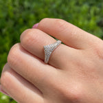 JAY FEDER 14K YELLOW GOLD DIAMOND PAVE CHEVRON RING