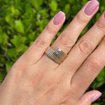 JAY FEDER 14K YELLOW GOLD EMERALD DIAMOND COIL WRAP RING