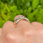 Jay Feder 18k Yellow Gold Diamond Crossover Band