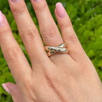 Jay Feder 18k Yellow Gold Diamond Crossover Band