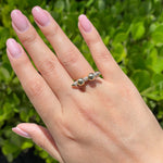 Jay Feder 14k White Gold Diamond Pave Gold Ball Band Ring