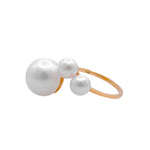 Jay Feder 18k Yellow Gold 3 Pearl Crossover Ring