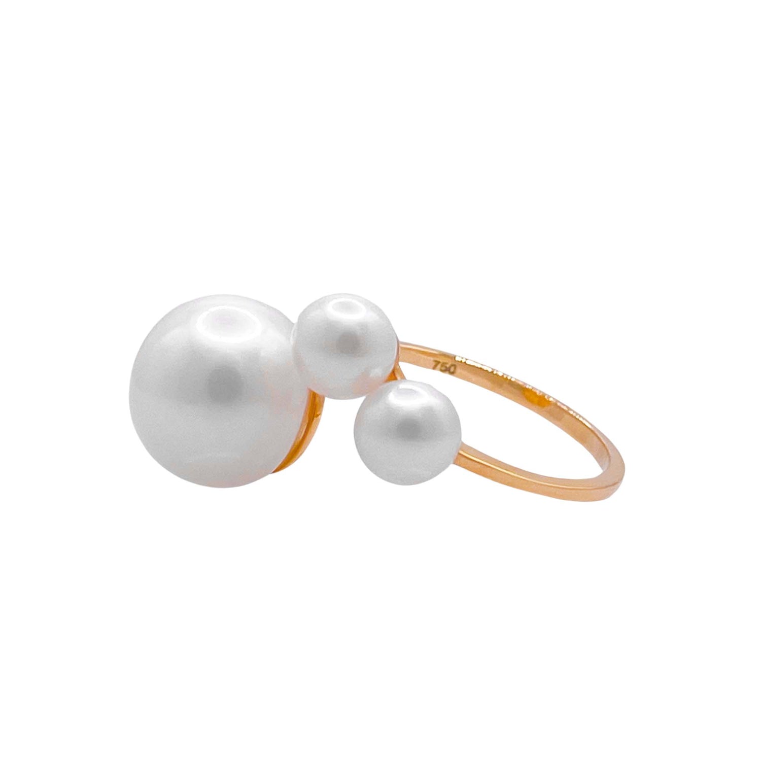 Jay Feder 18k Yellow Gold 3 Pearl Crossover Ring