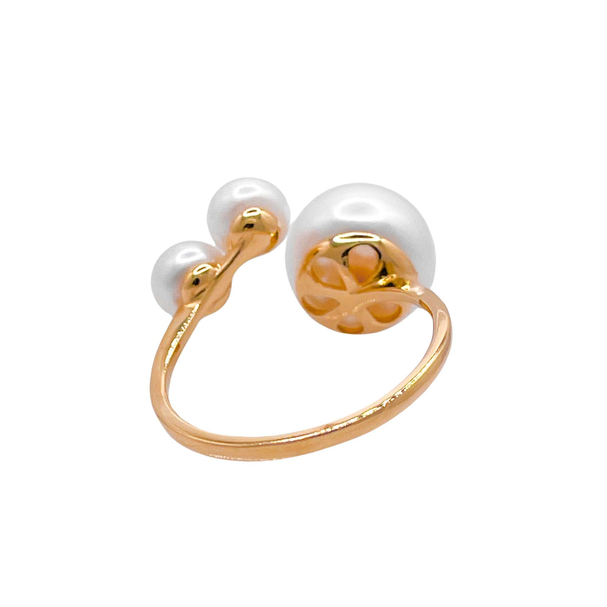 Jay Feder 18k Yellow Gold 3 Pearl Crossover Ring