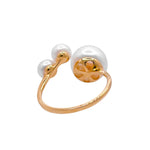 Jay Feder 18k Yellow Gold 3 Pearl Crossover Ring