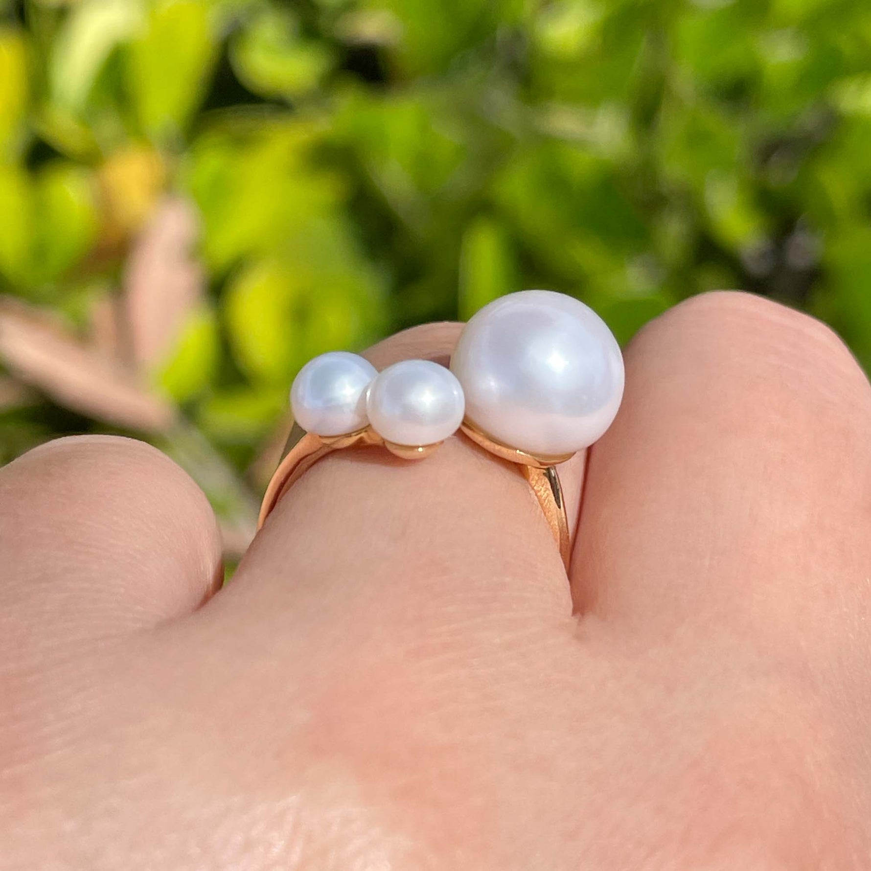 Jay Feder 18k Yellow Gold 3 Pearl Crossover Ring