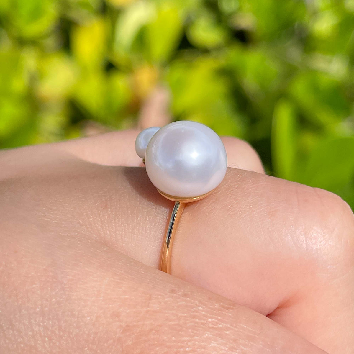 Jay Feder 18k Yellow Gold 3 Pearl Crossover Ring