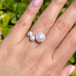 Jay Feder 18k Yellow Gold 3 Pearl Crossover Ring