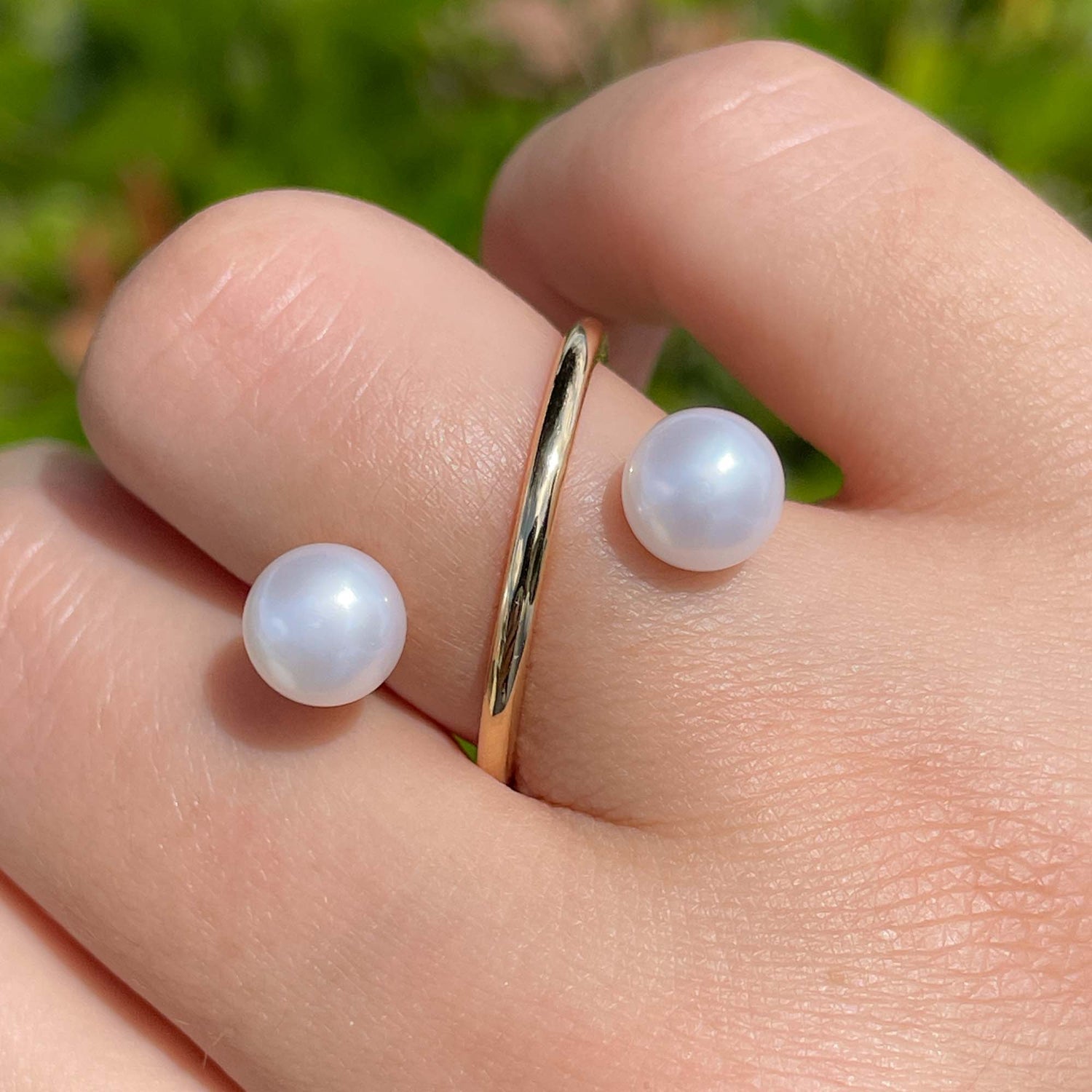 Jay Feder 18k Yellow Gold Pearl Crossover Wrap Ring