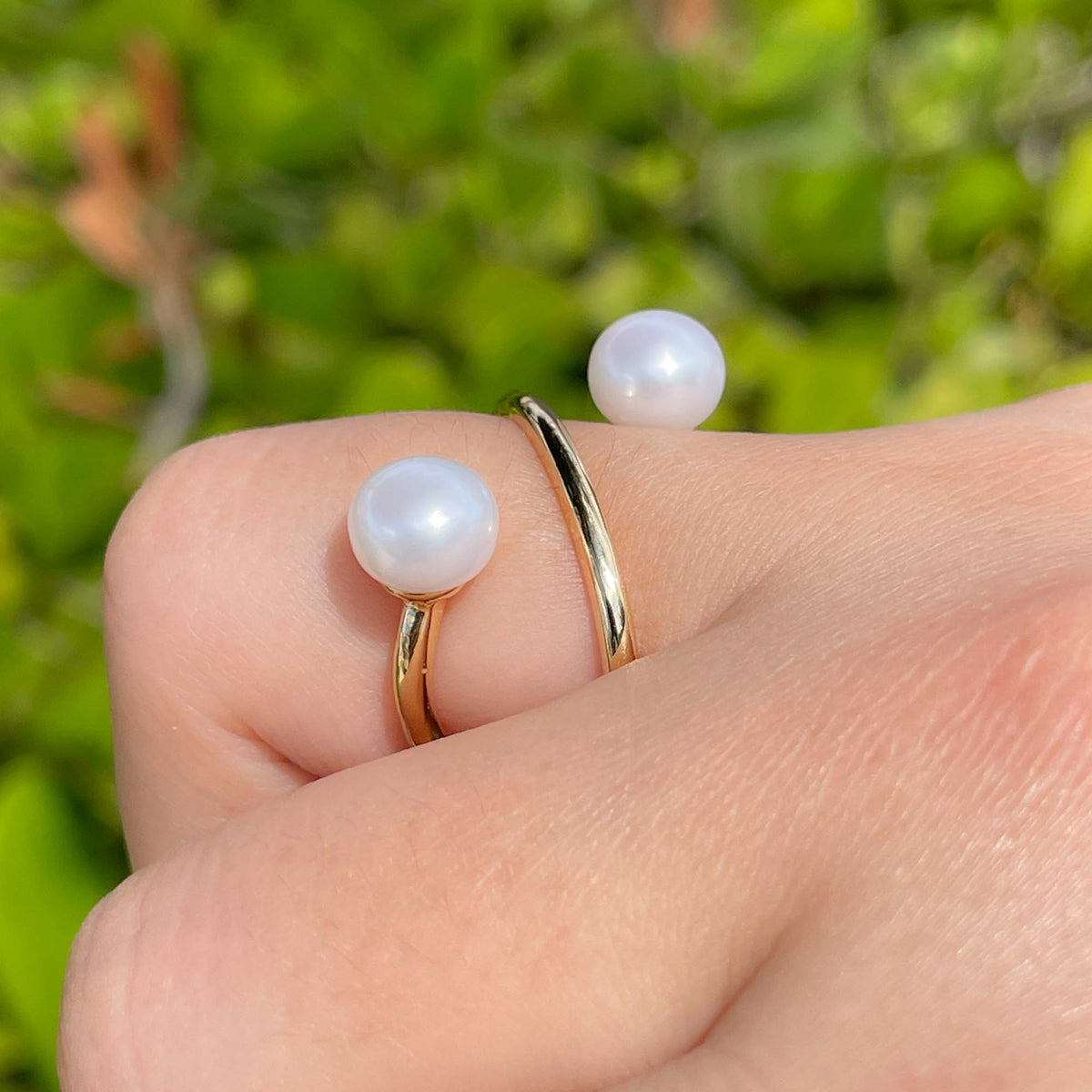 Jay Feder 18k Yellow Gold Pearl Crossover Wrap Ring