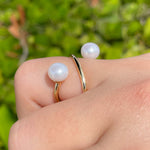 Jay Feder 18k Yellow Gold Pearl Crossover Wrap Ring
