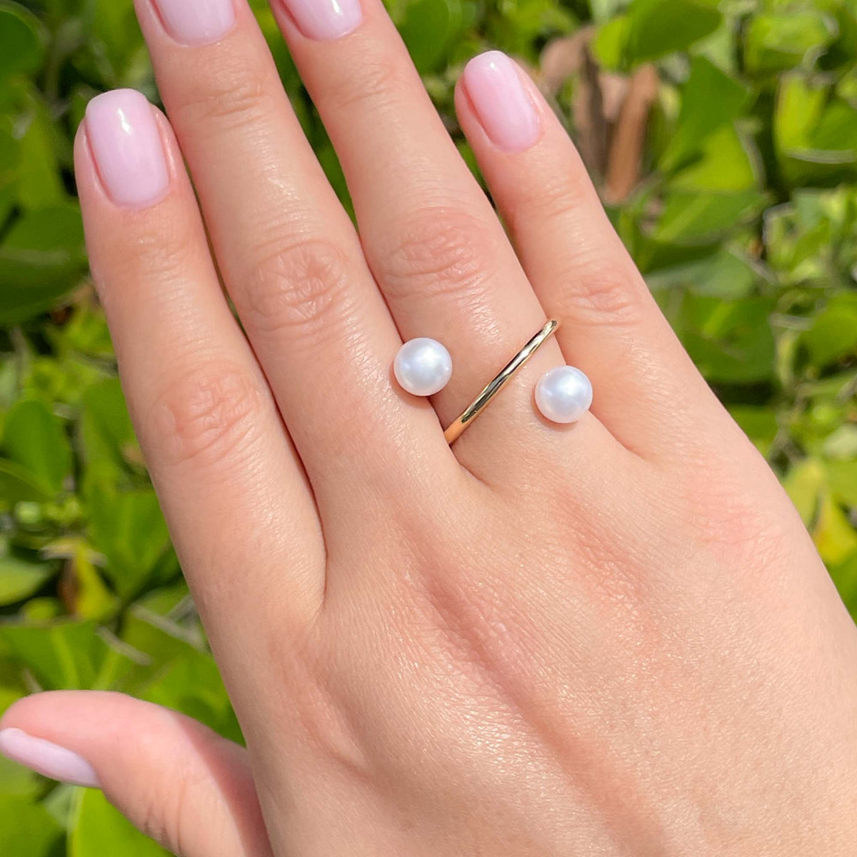 Jay Feder 18k Yellow Gold Pearl Crossover Wrap Ring