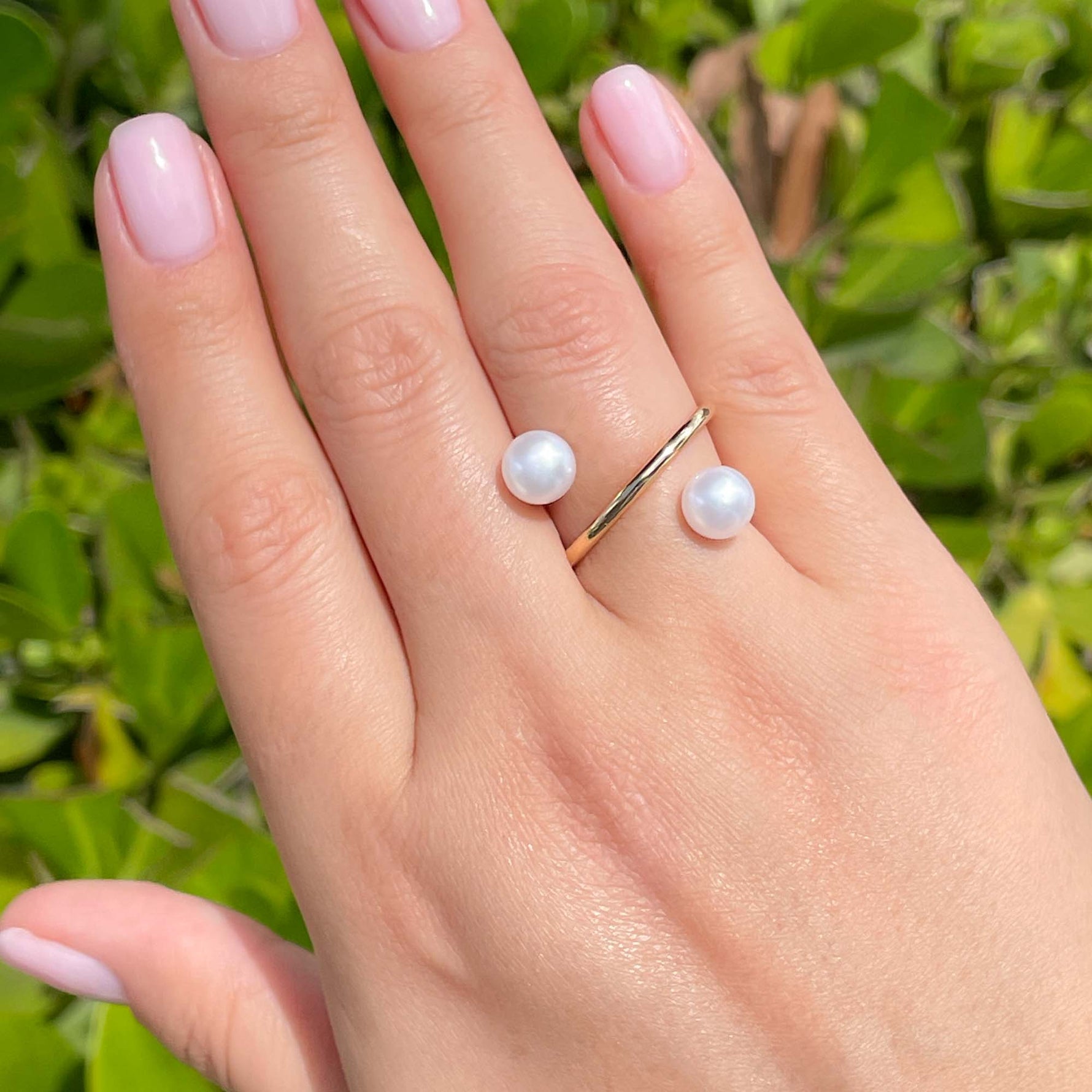 Jay Feder 18k Yellow Gold Pearl Crossover Wrap Ring