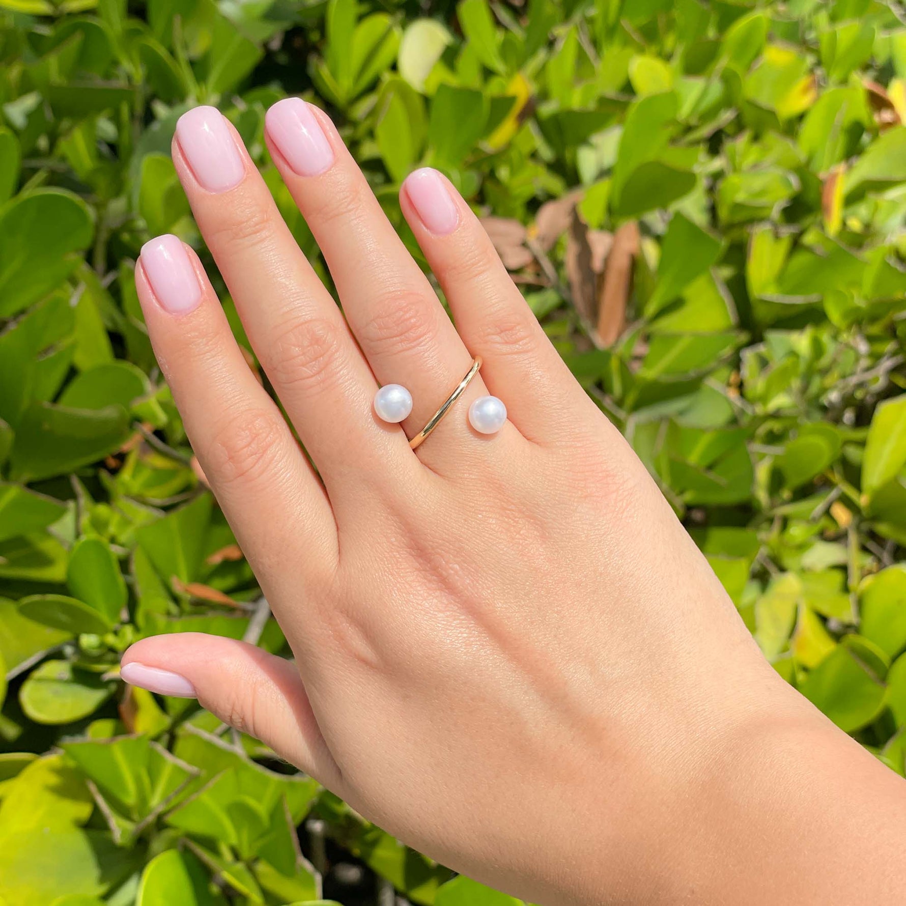 Jay Feder 18k Yellow Gold Pearl Crossover Wrap Ring