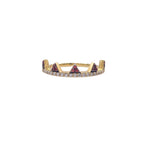 Khai Khai 18k Yellow Gold Orange Sapphire Diamond Jaws Band Ring