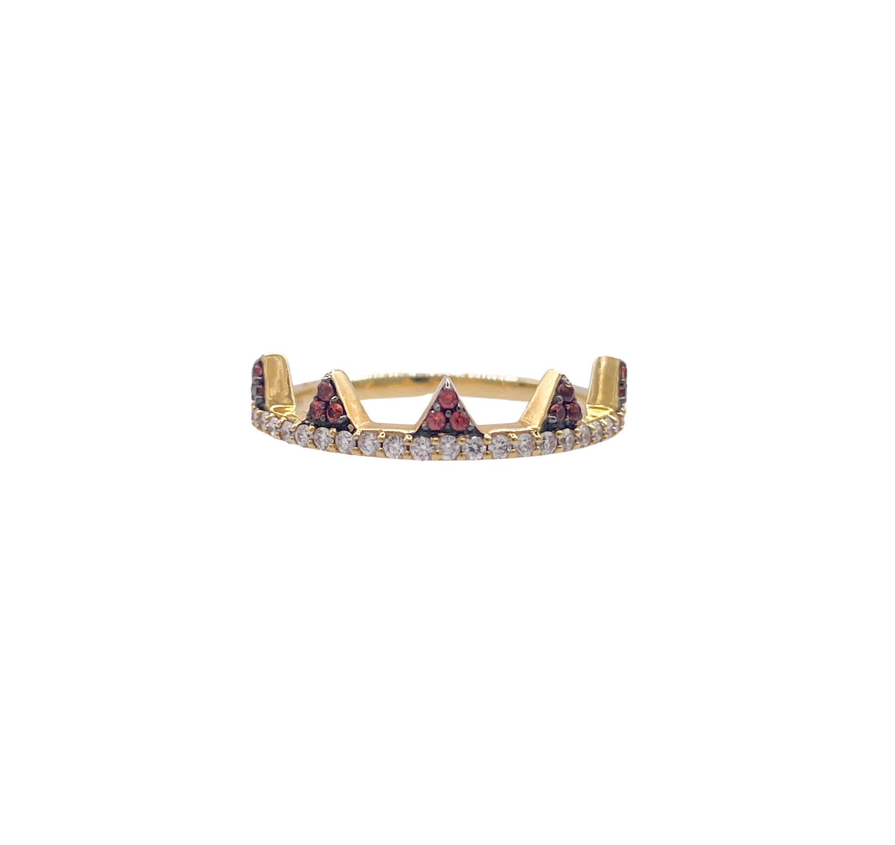 Khai Khai 18k Yellow Gold Orange Sapphire Diamond Jaws Band Ring