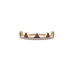 Khai Khai 18k Yellow Gold Orange Sapphire Diamond Jaws Band Ring