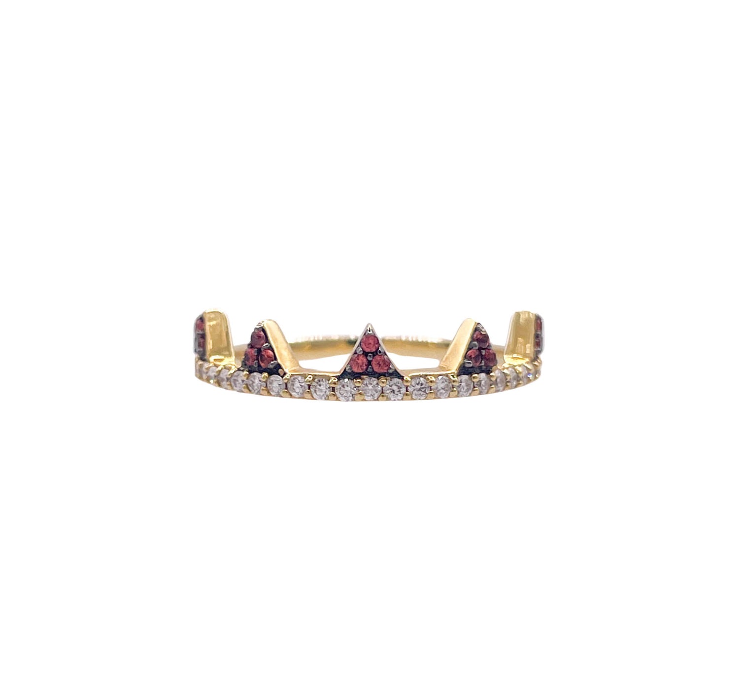 Khai Khai 18k Yellow Gold Orange Sapphire Diamond Jaws Band Ring