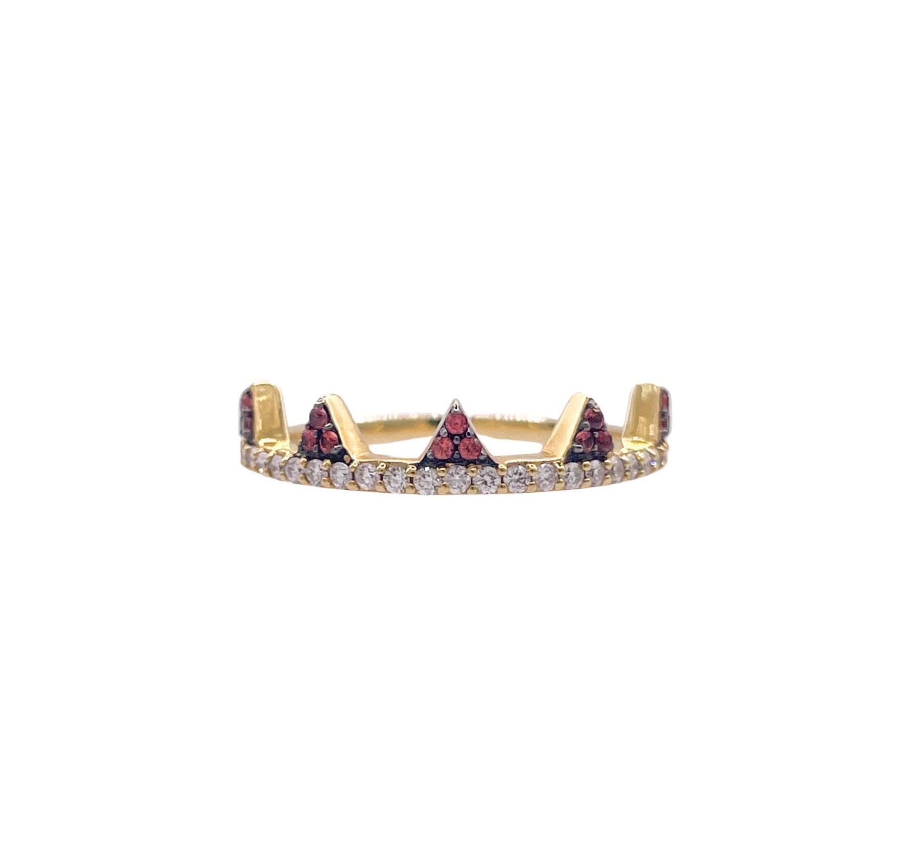 Khai Khai 18k Yellow Gold Orange Sapphire Diamond Jaws Band Ring