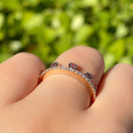 Khai Khai 18k Yellow Gold Pink Sapphire Diamond Crown Band Ring