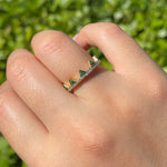 Khai Khai 18k Yellow Gold Tsavorite Diamond Jaws Band Ring