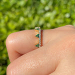 Khai Khai 18k Yellow Gold Tsavorite Diamond Jaws Band Ring